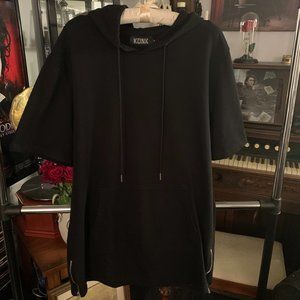 ✵ Mens Pullover Short Sleeve Hoodie with Zipper Detail ✵